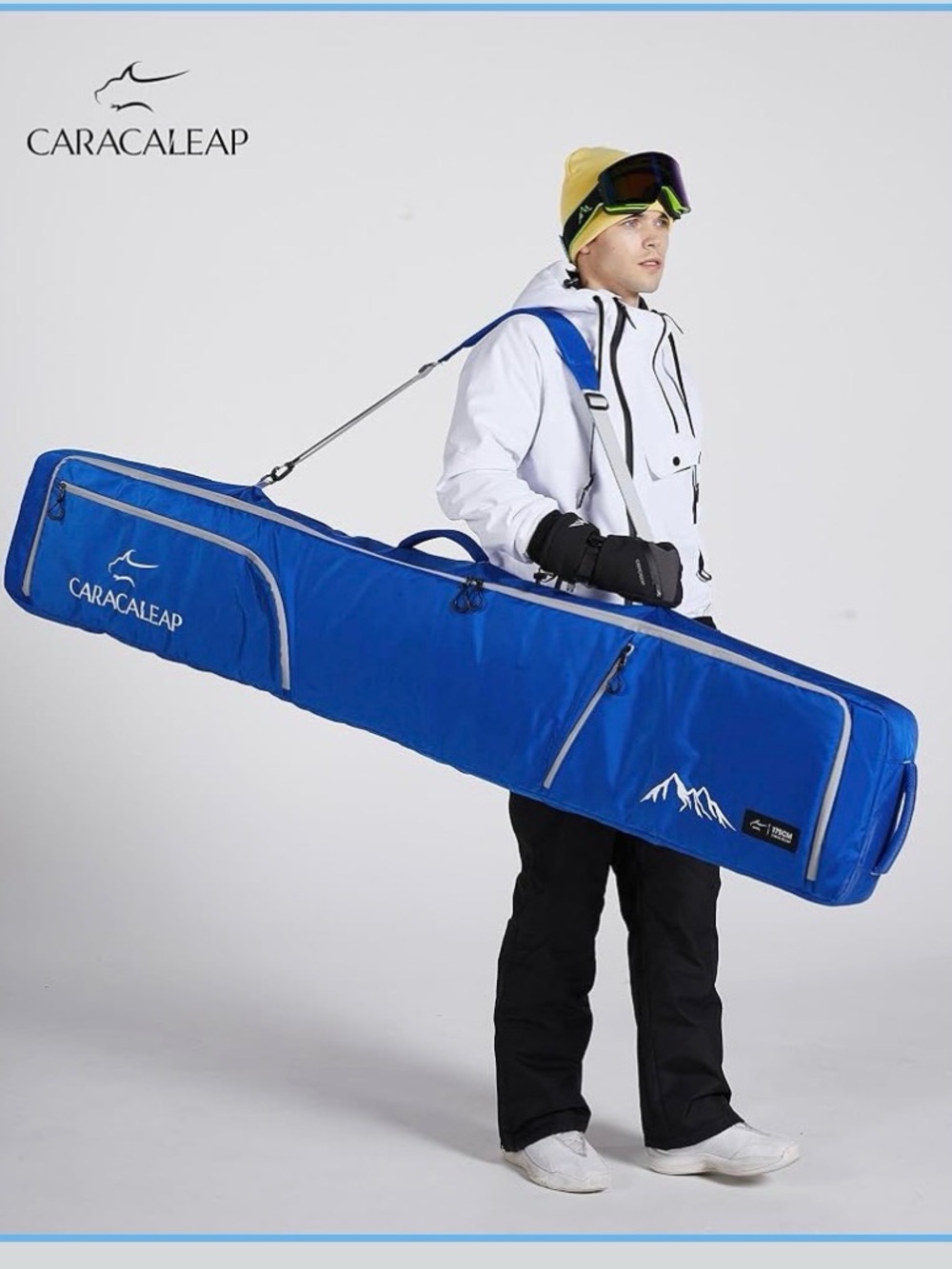 Snowboard Bag Padded for Air Travel Waterproof, 175cm Blue